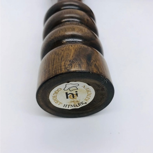 Vintage 1982 Himark Wooden Salt Shaker and Peppermill Set 7" Tall w/Box Taiwan - Picture 6 of 12